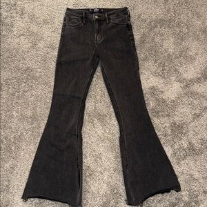 Hollister High-Rise Light Washed Black Flared Jeans